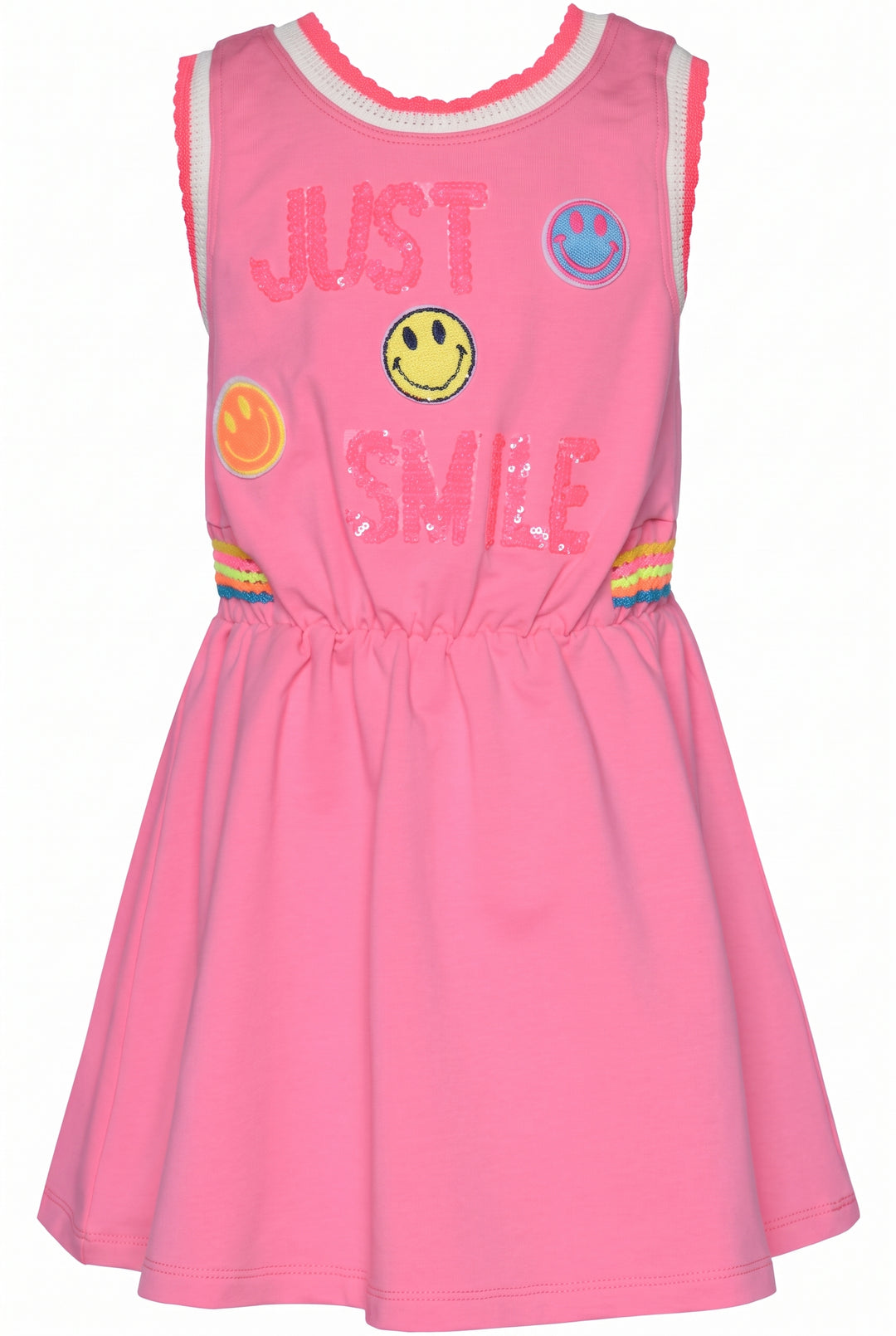 Infant l Toddler l Little Girl’s “Just Smile” Sequin Emoji Face Dress