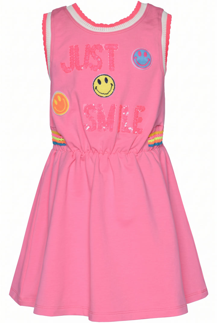 Infant l Toddler l Little Girl’s “Just Smile” Sequin Emoji Face Dress