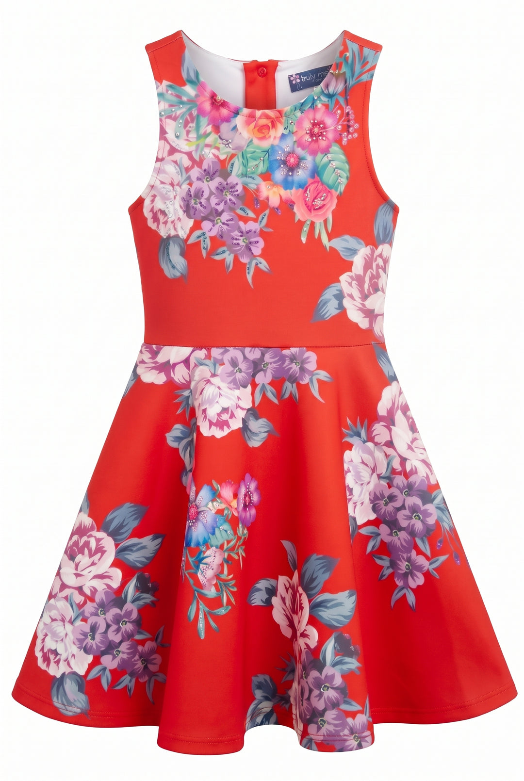 Big Girls Sleeveless Floral Fit and Flare Skater Dress