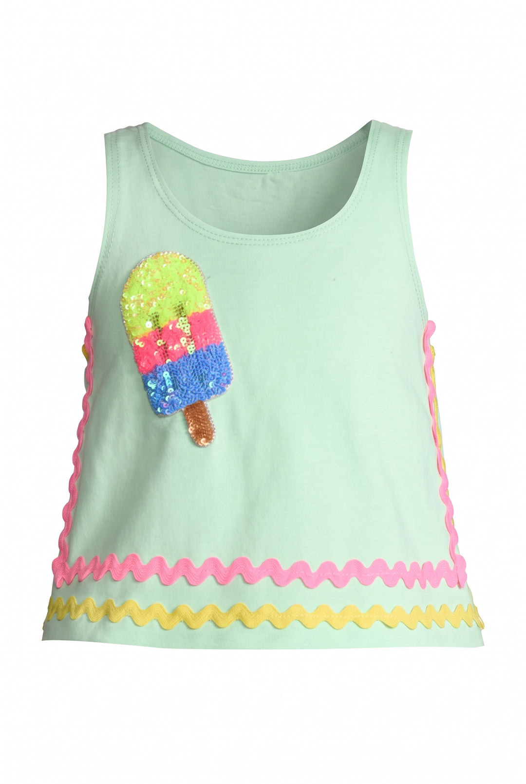 SWING TOP W/  RIC RAC TRIM  AND PATCH DETAIL