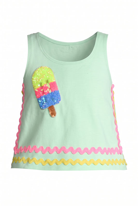 SWING TOP W/  RIC RAC TRIM  AND PATCH DETAIL