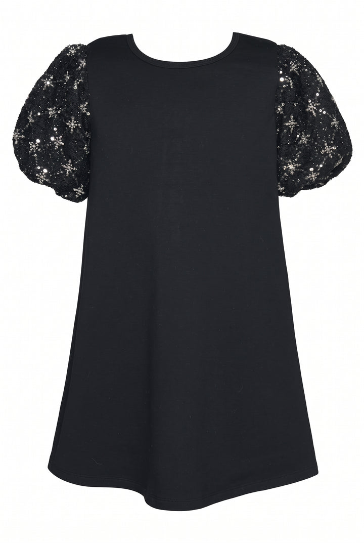 Little l Big l Tween Girl’s Puff Sleeve Rhinestone Party Dress
