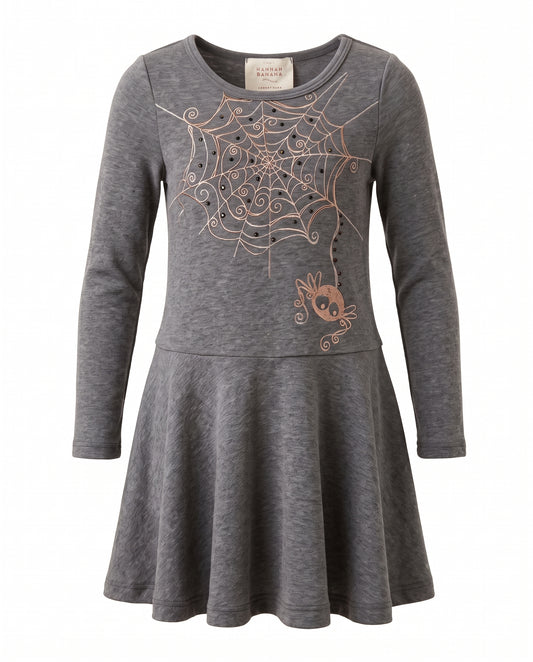 DRESS WITH SPIDER PRINT