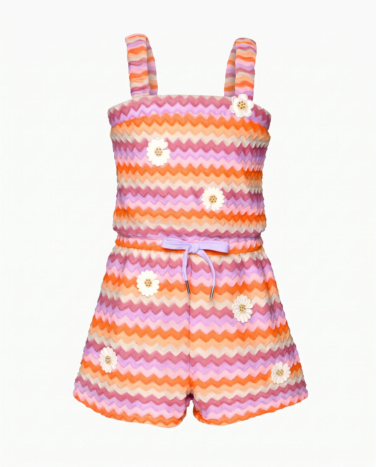 STRIPED CROCHET ROMPER