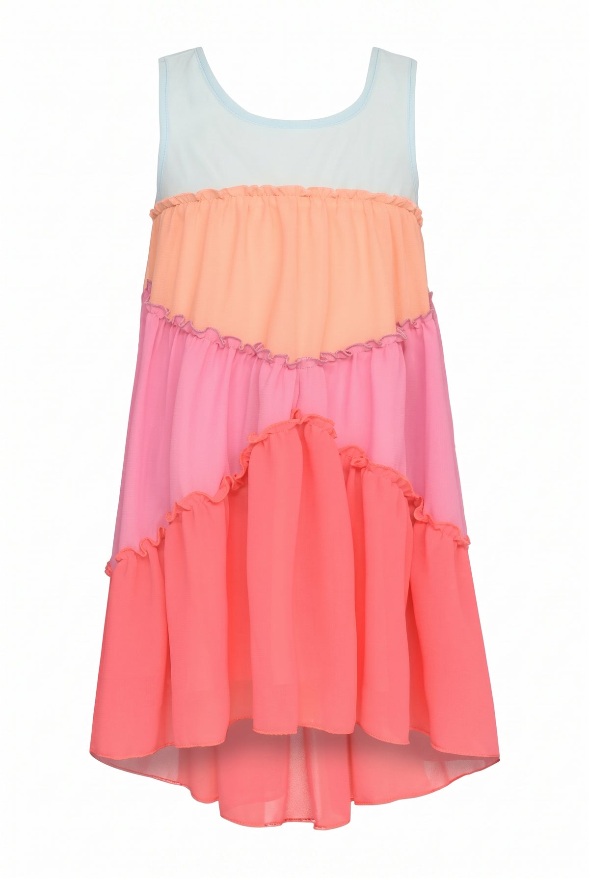 EMPIRE COLOR BLOCK FLOWY DRESS