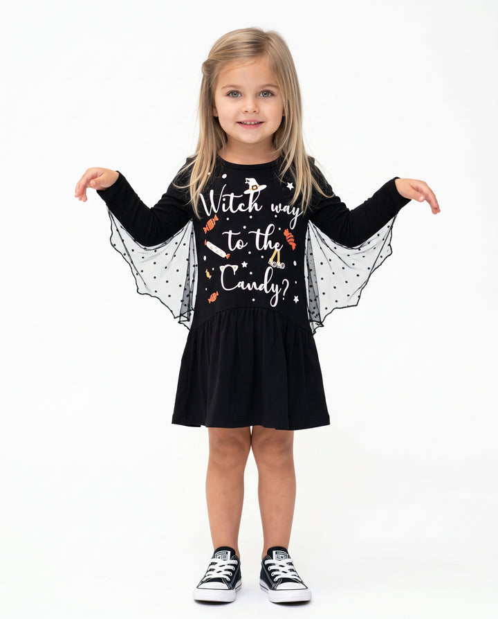BAT WING DRESS WITH GRAPHIC