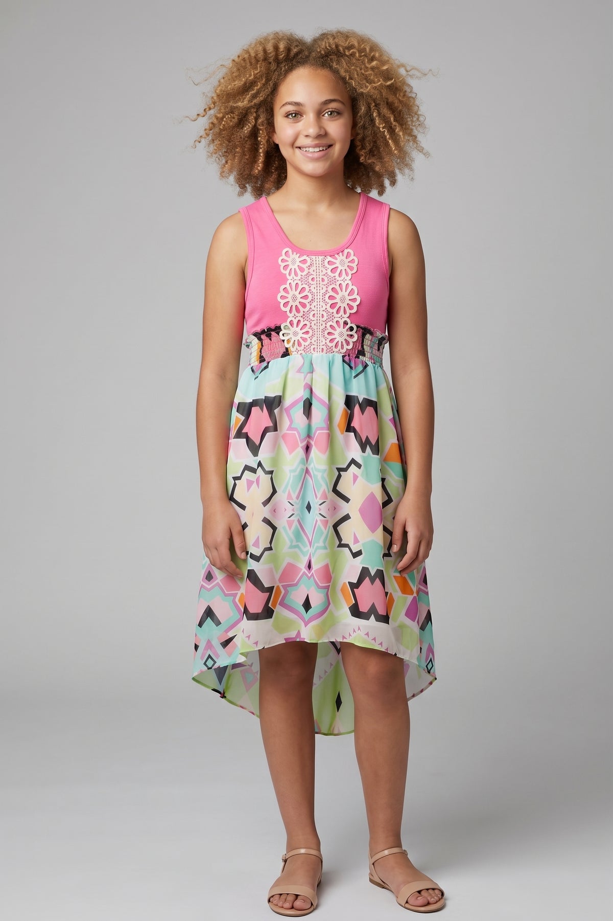 PINK MULTI LONG DRESS