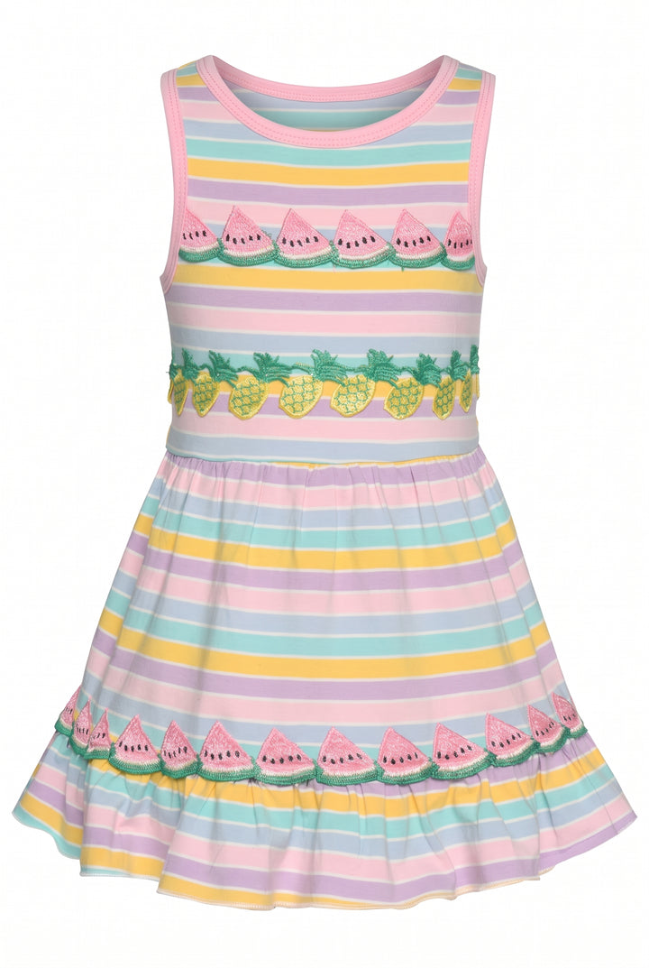 Toddler l Little Girl’s Pastel Fruit Patch Ruffle Dresss