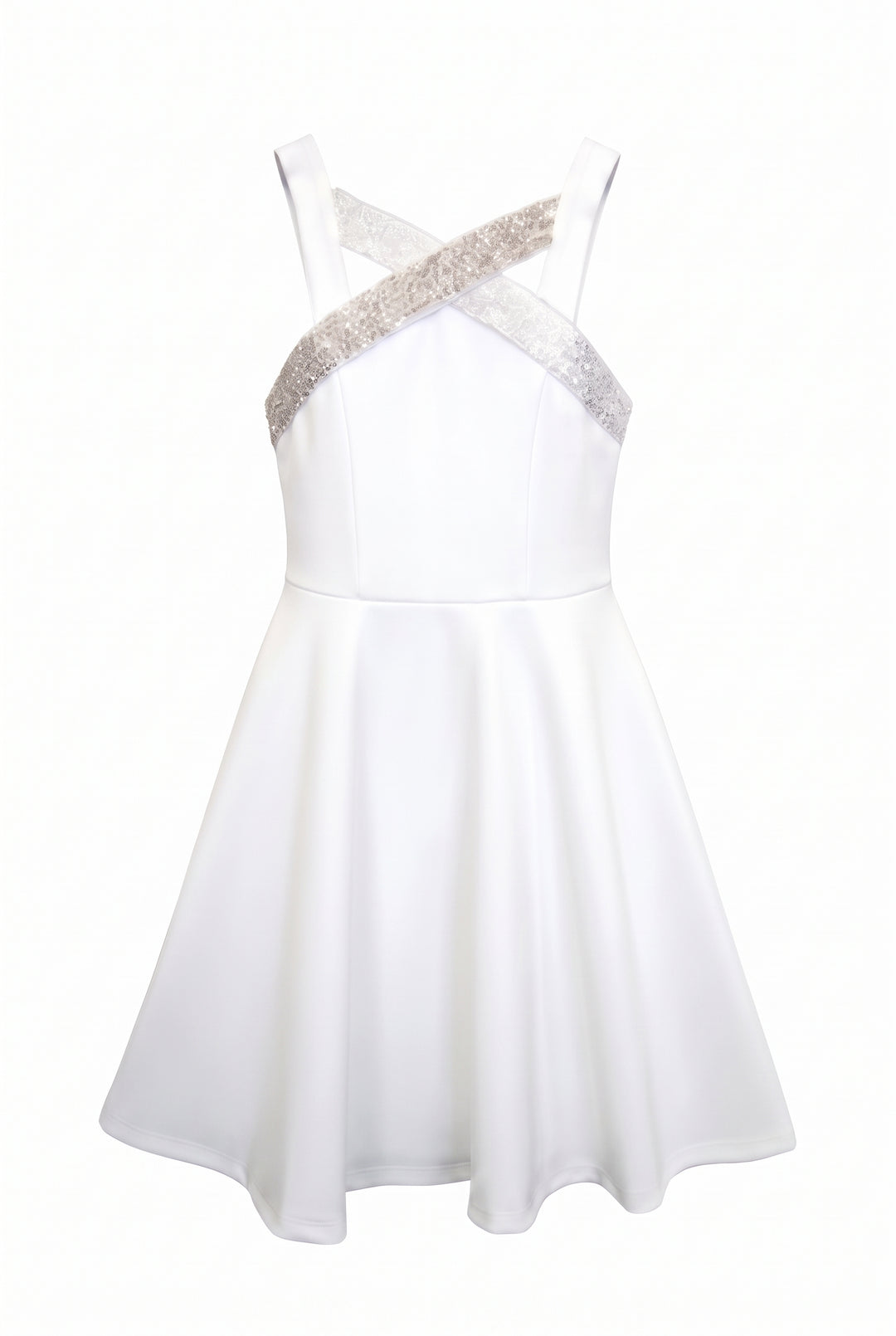 Big Girls Criss Cross Neck Fit and Flare Party Dress