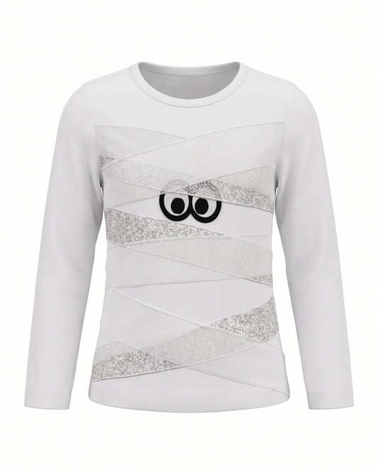 Little Girls Long Sleeve Mummy Halloween Top