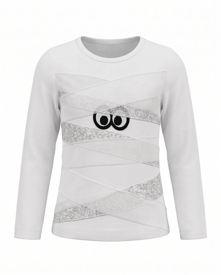 Little Girls Long Sleeve Mummy Halloween Top