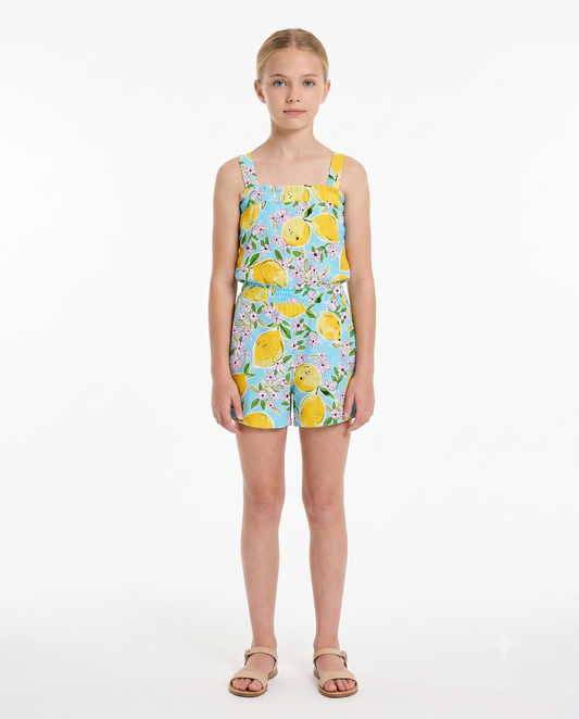 LEMON PRINT WOVEN ROMPER