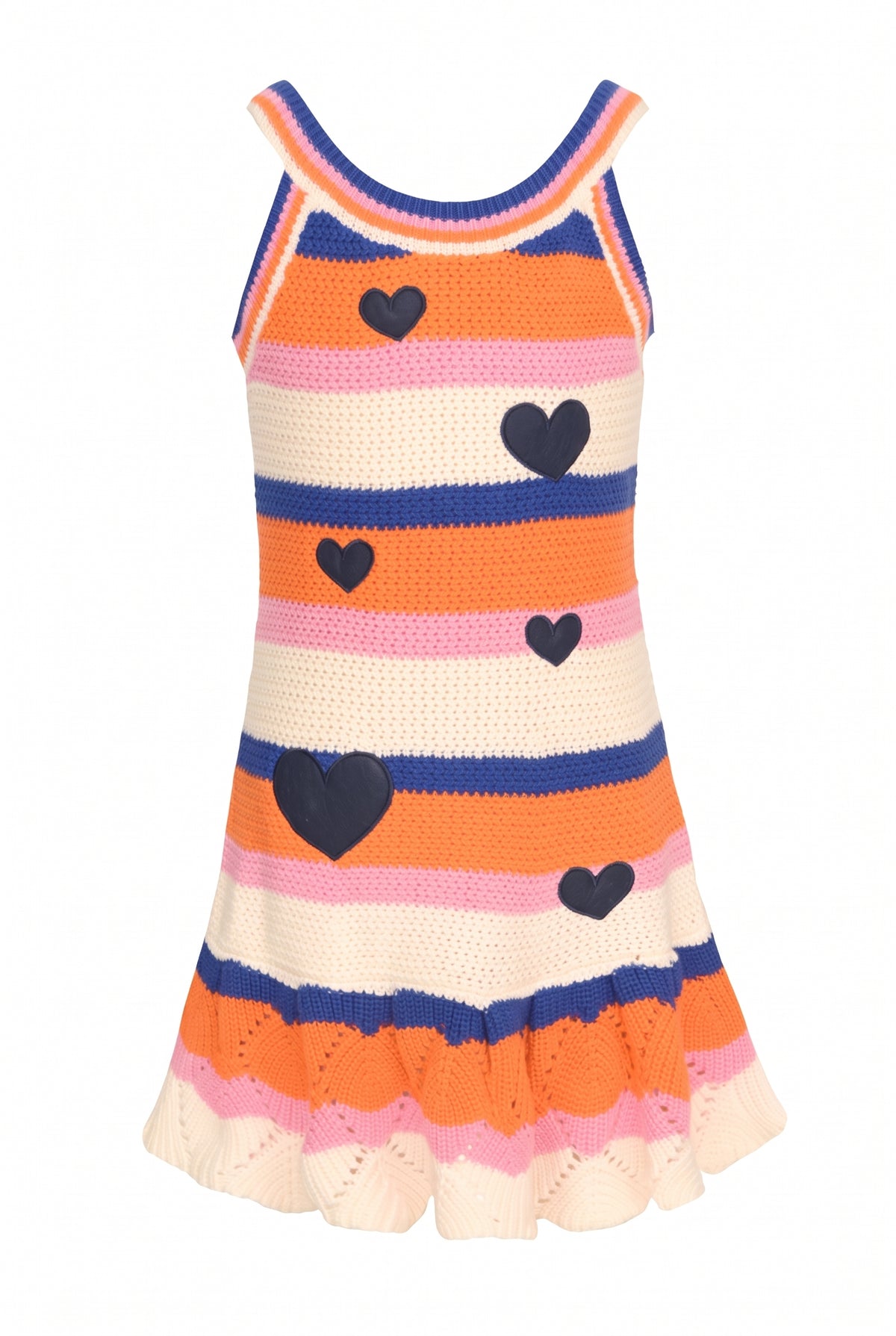 Little l Big l Tween Girls Heart Patch Striped Knit Dress