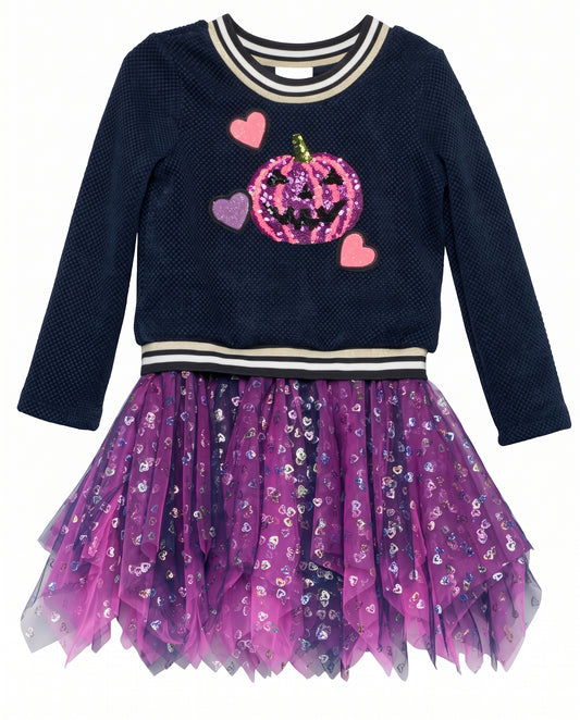 JACK-O-LANTERN TWOFER DRESS