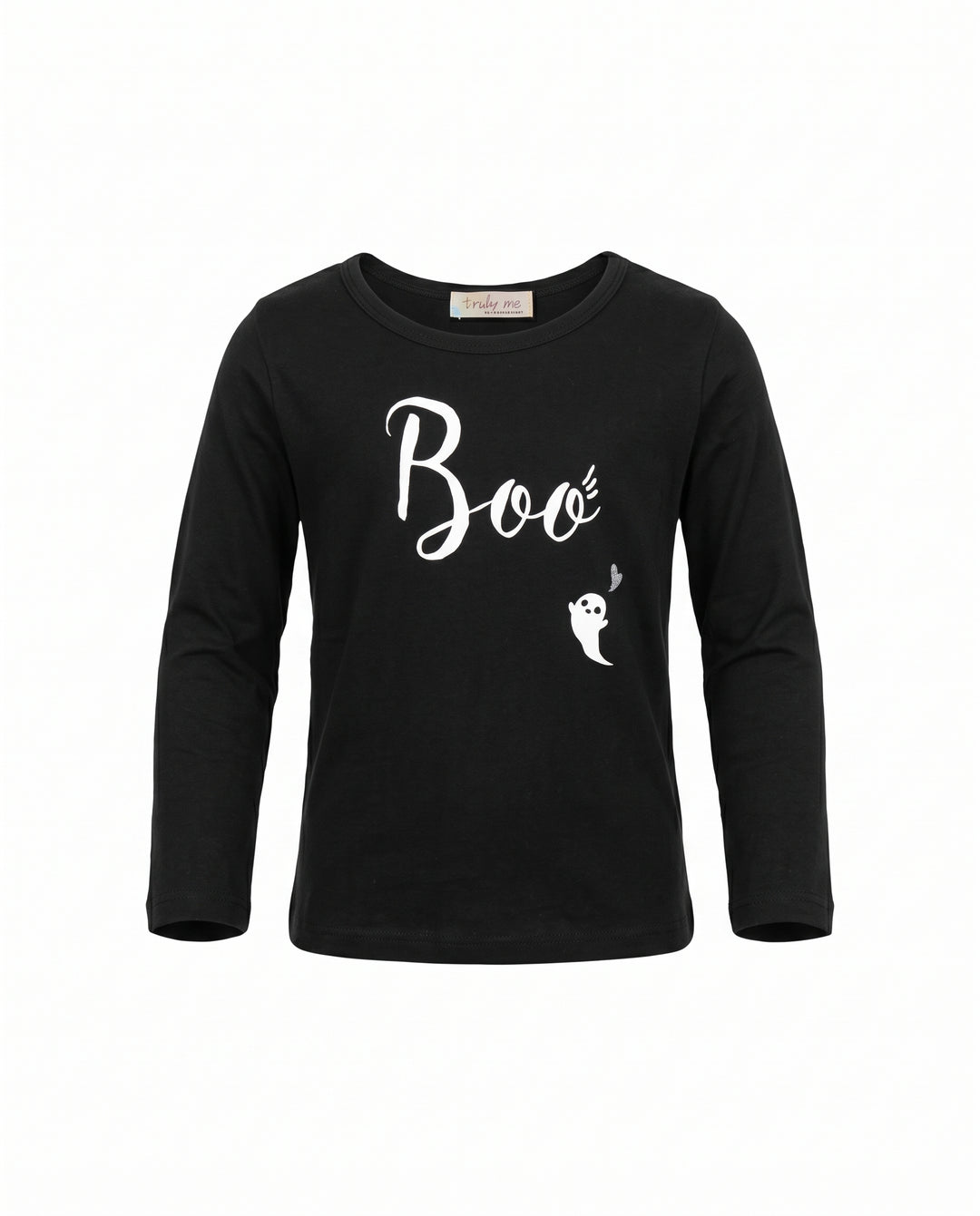 Little Girls Boo Little Ghost Long Sleeve Halloween Top