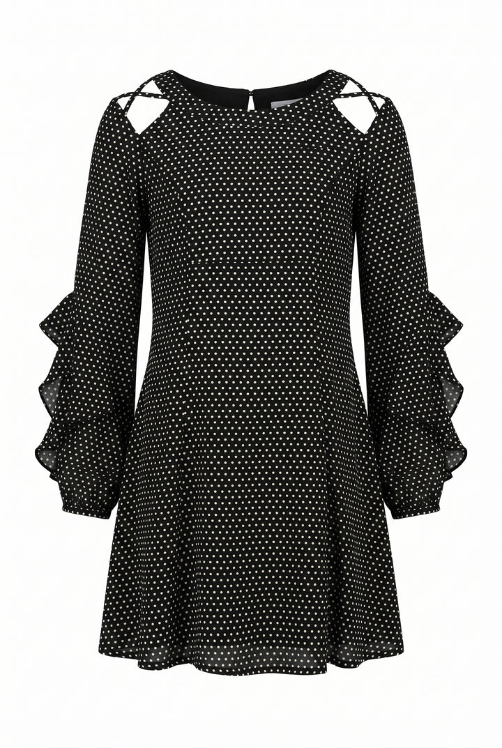 LONG SLEEVE POLKA DOT DRESS