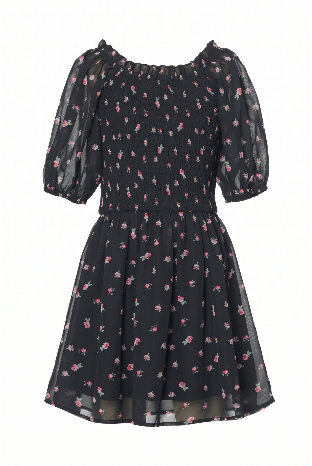 BALLOON SLEEVE PEASANT DRESS