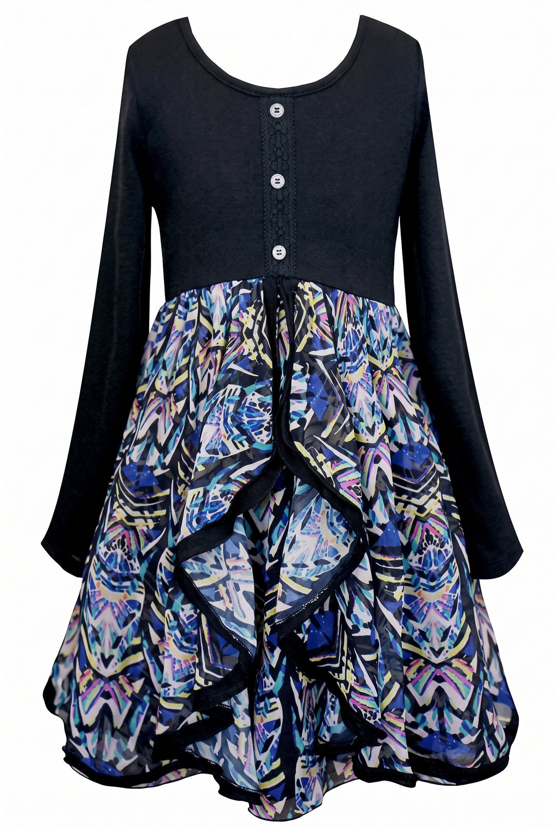 Big Girls Geometric Abstract Print Dress