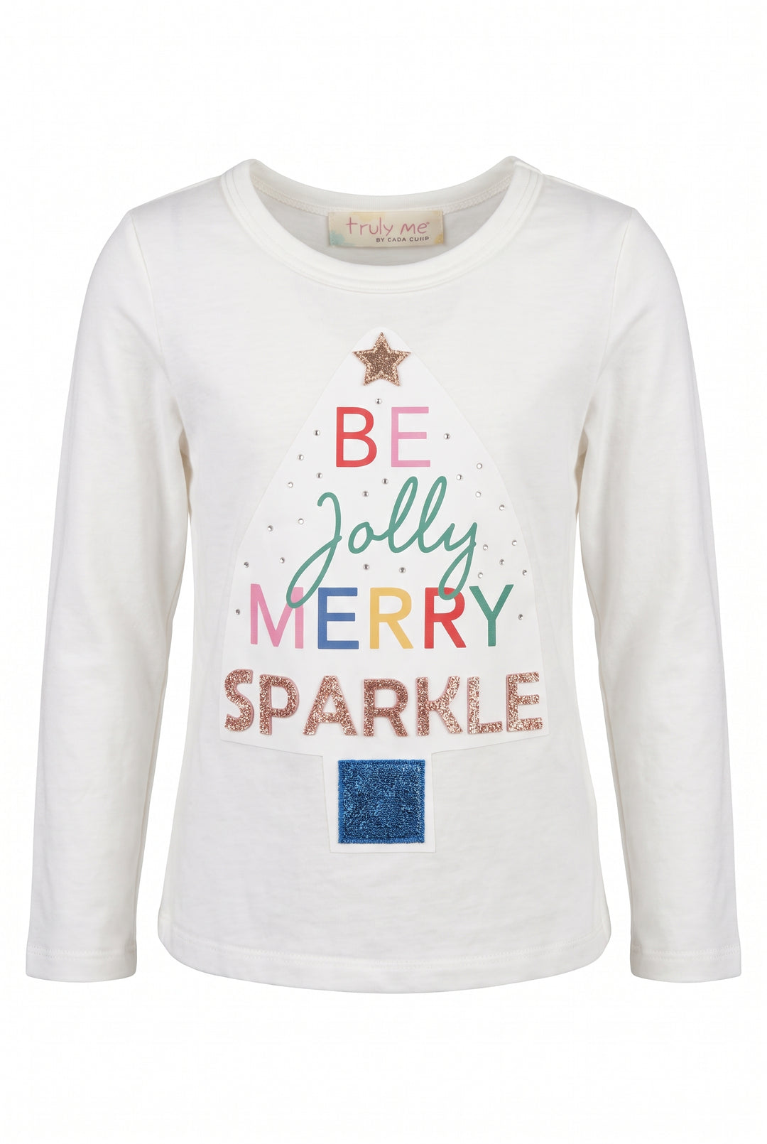 L/S TEE WITH SPARKLE GRAPHIC