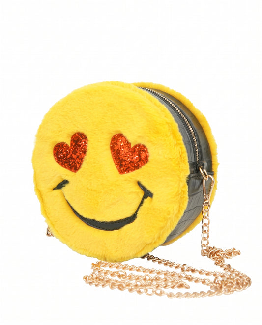 Girls Emoji Faux Fur Cross Body Bag