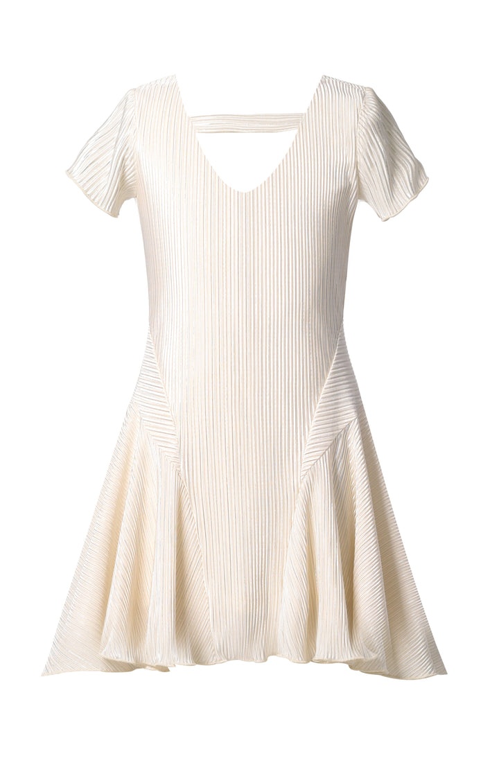 Plisse Fit & Flare Dress