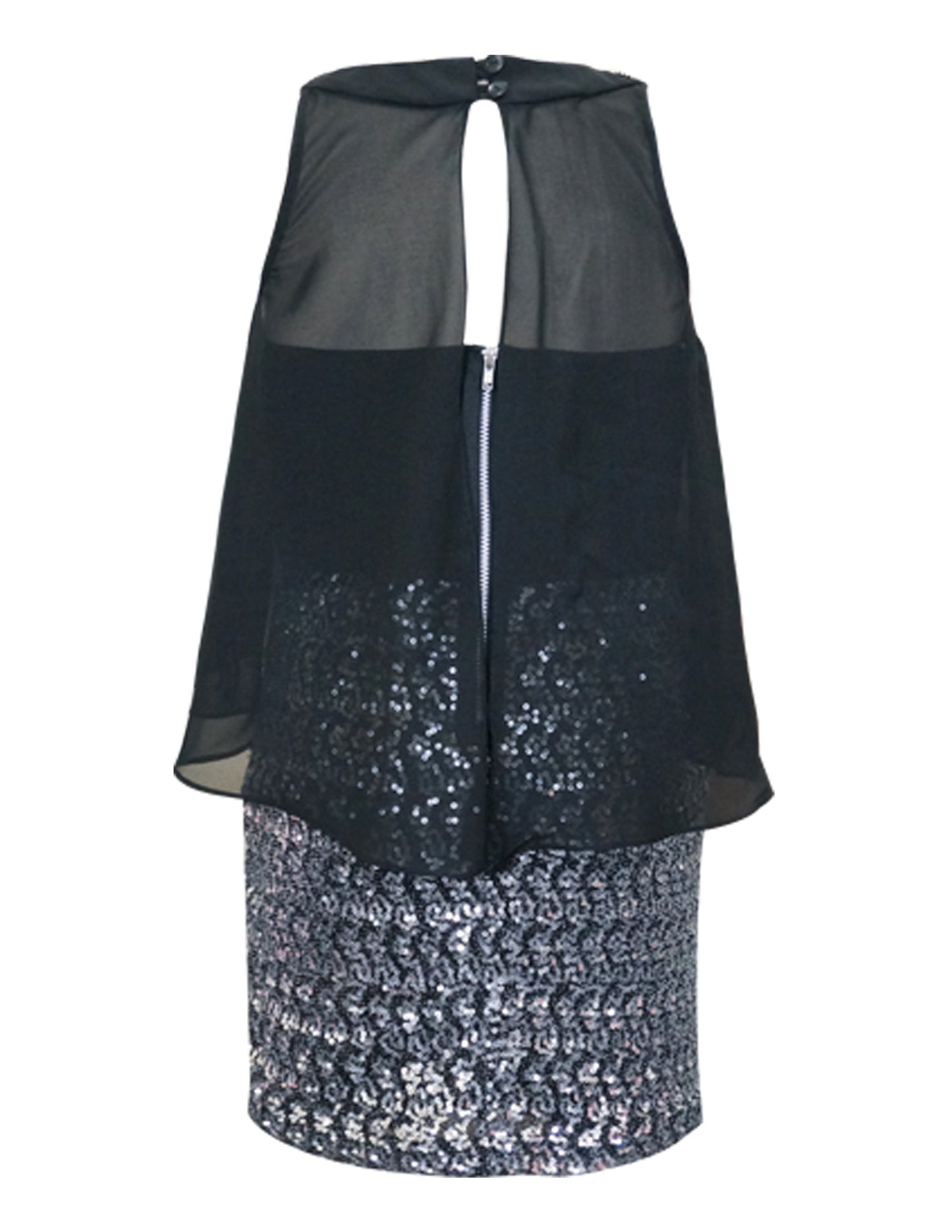 BLACK SILVER DRESS WITH SEQUINS