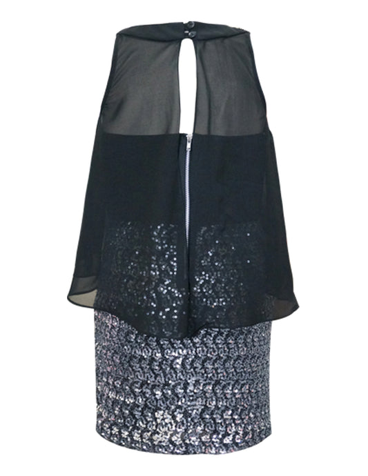 BLACK SILVER DRESS WITH SEQUINS