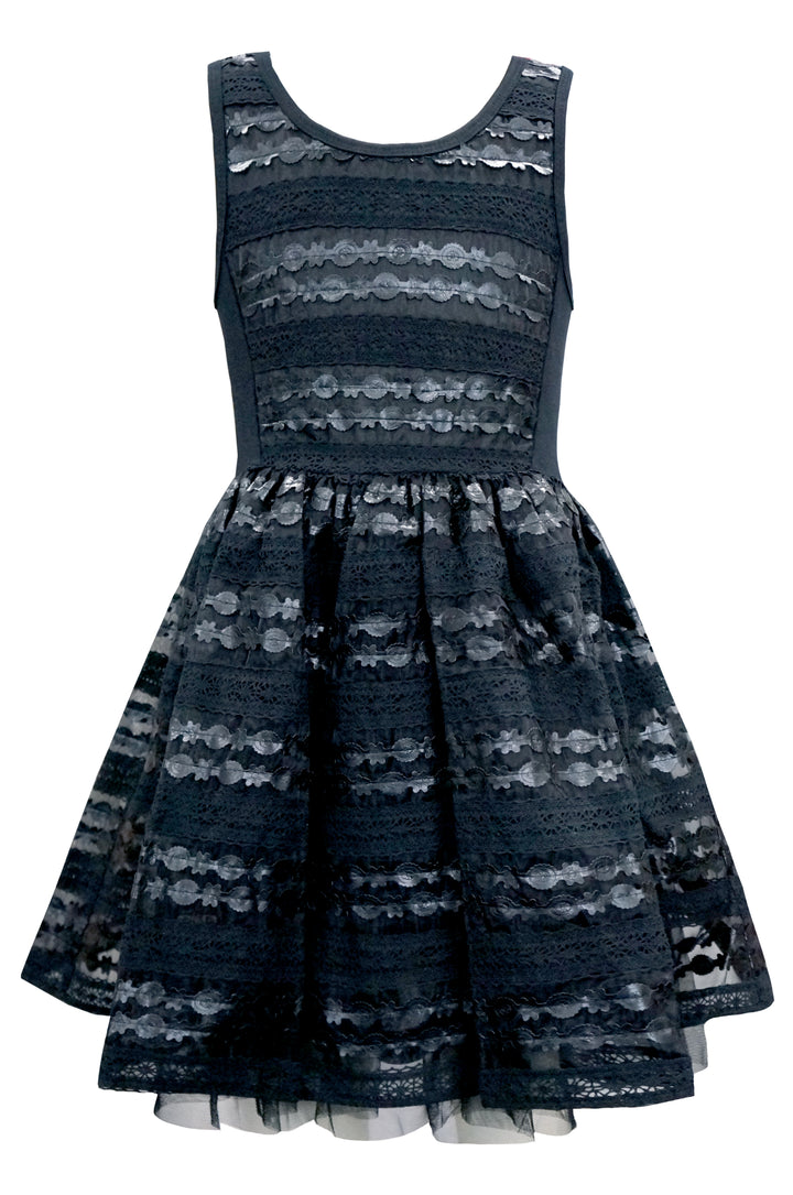 ORGANZA AND FAUX LEATHER PARTY DRESS