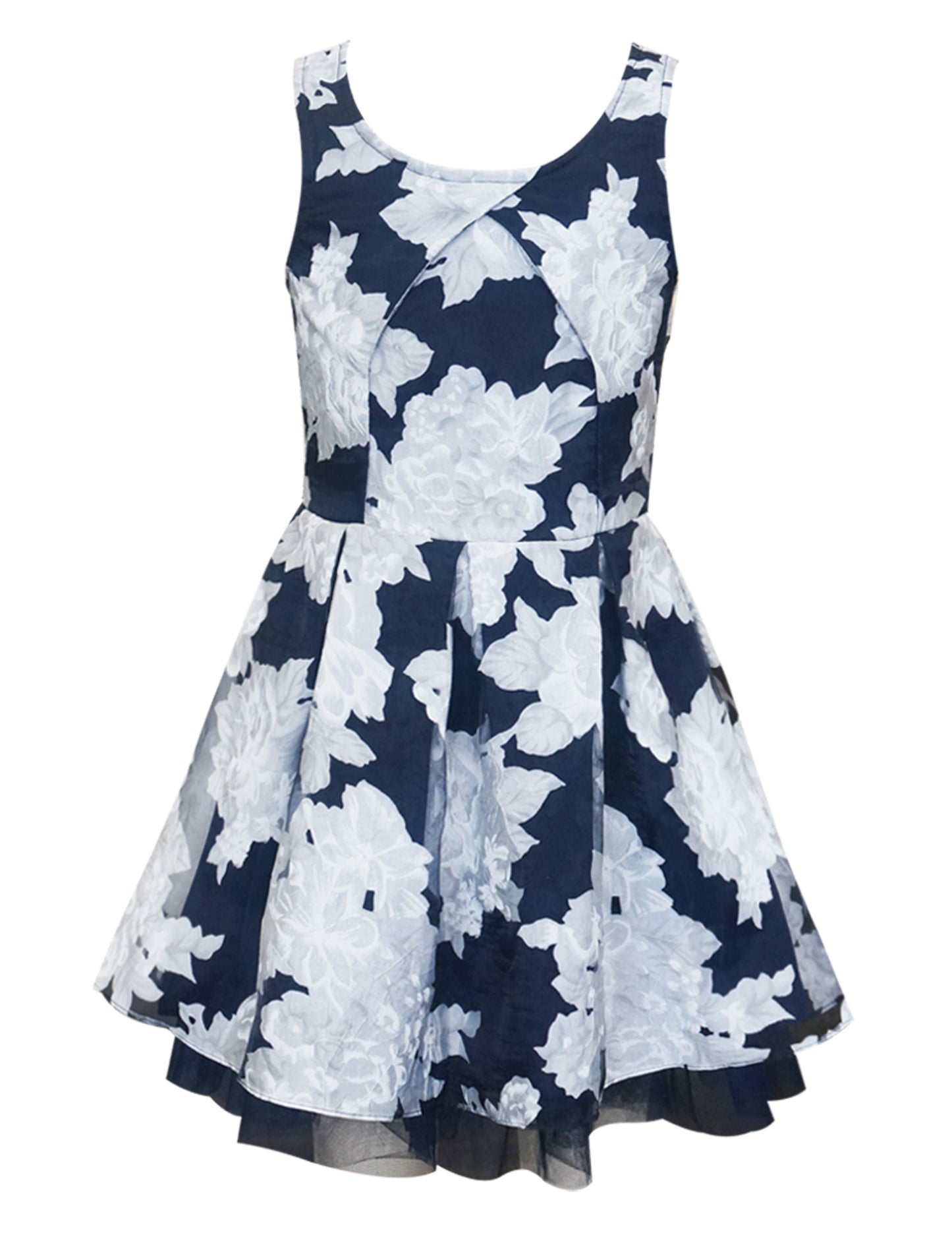 Little Girls Floral Mesh Skater Party Dress