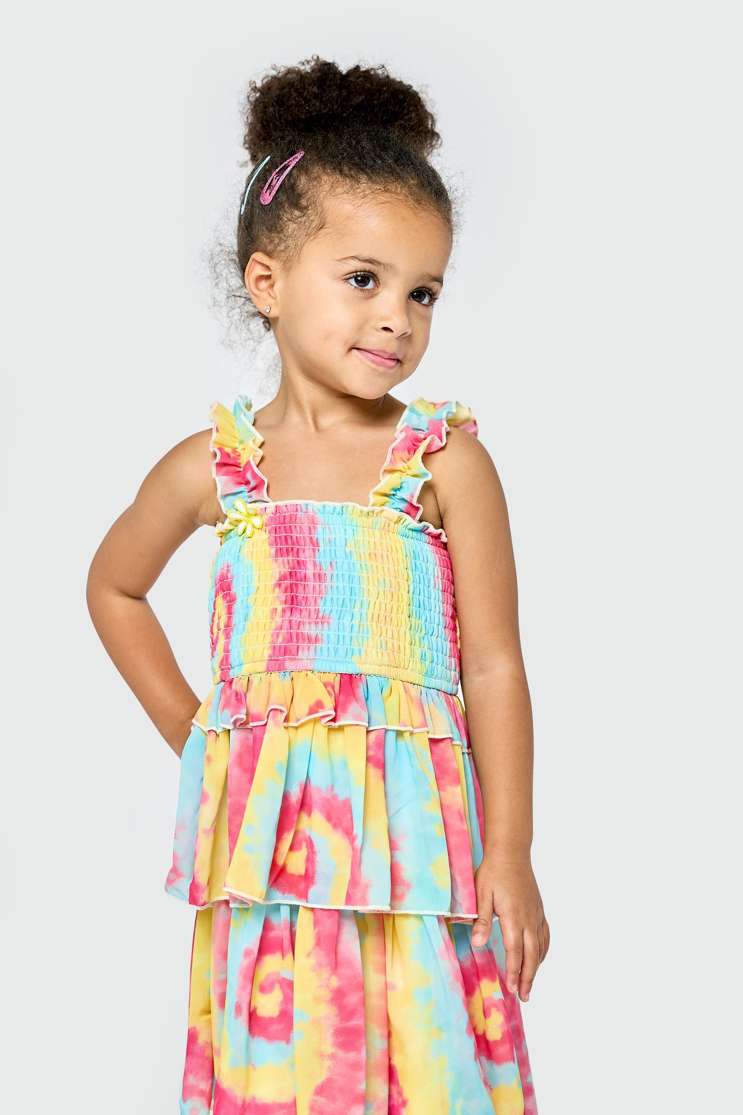 RAINBOW TIE DYE PRINT DRESS
