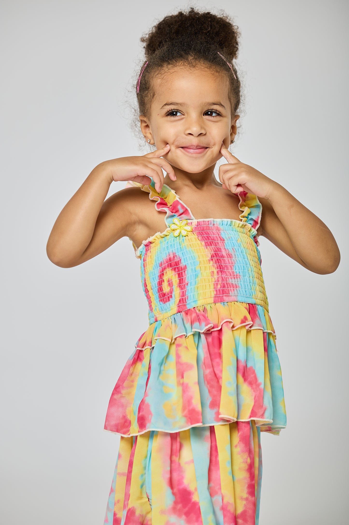 RAINBOW TIE DYE PRINT DRESS
