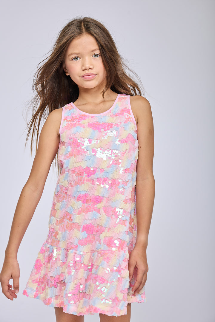 SEQUIN DROP WAIST DRESS