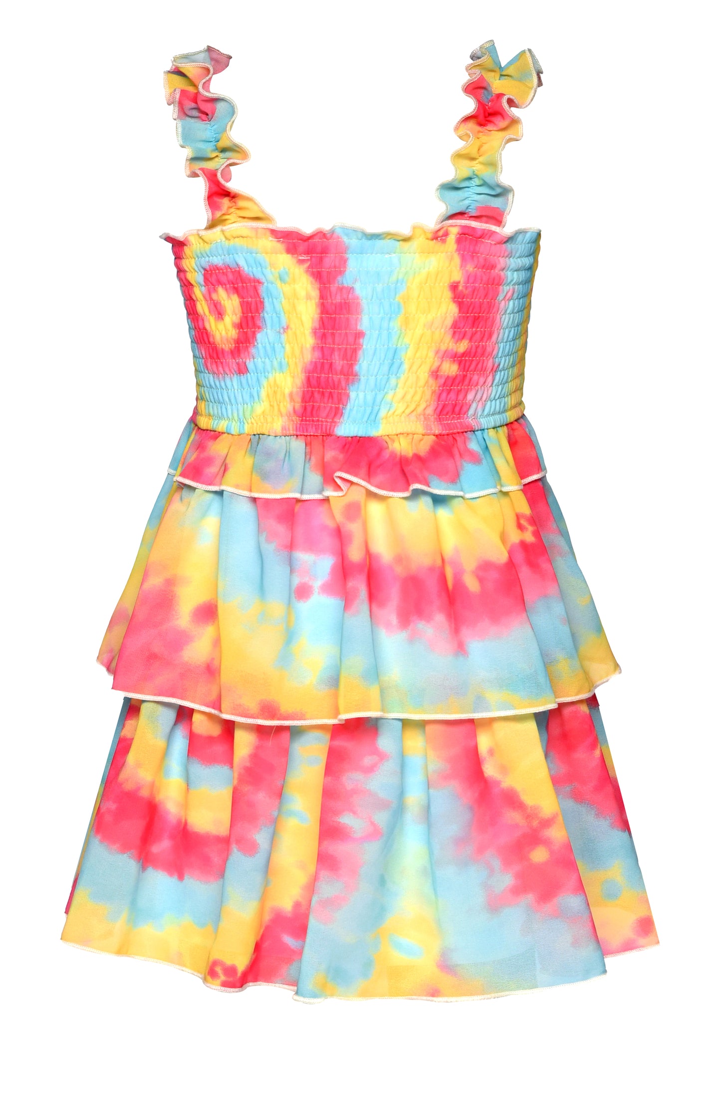 RAINBOW TIE DYE PRINT DRESS