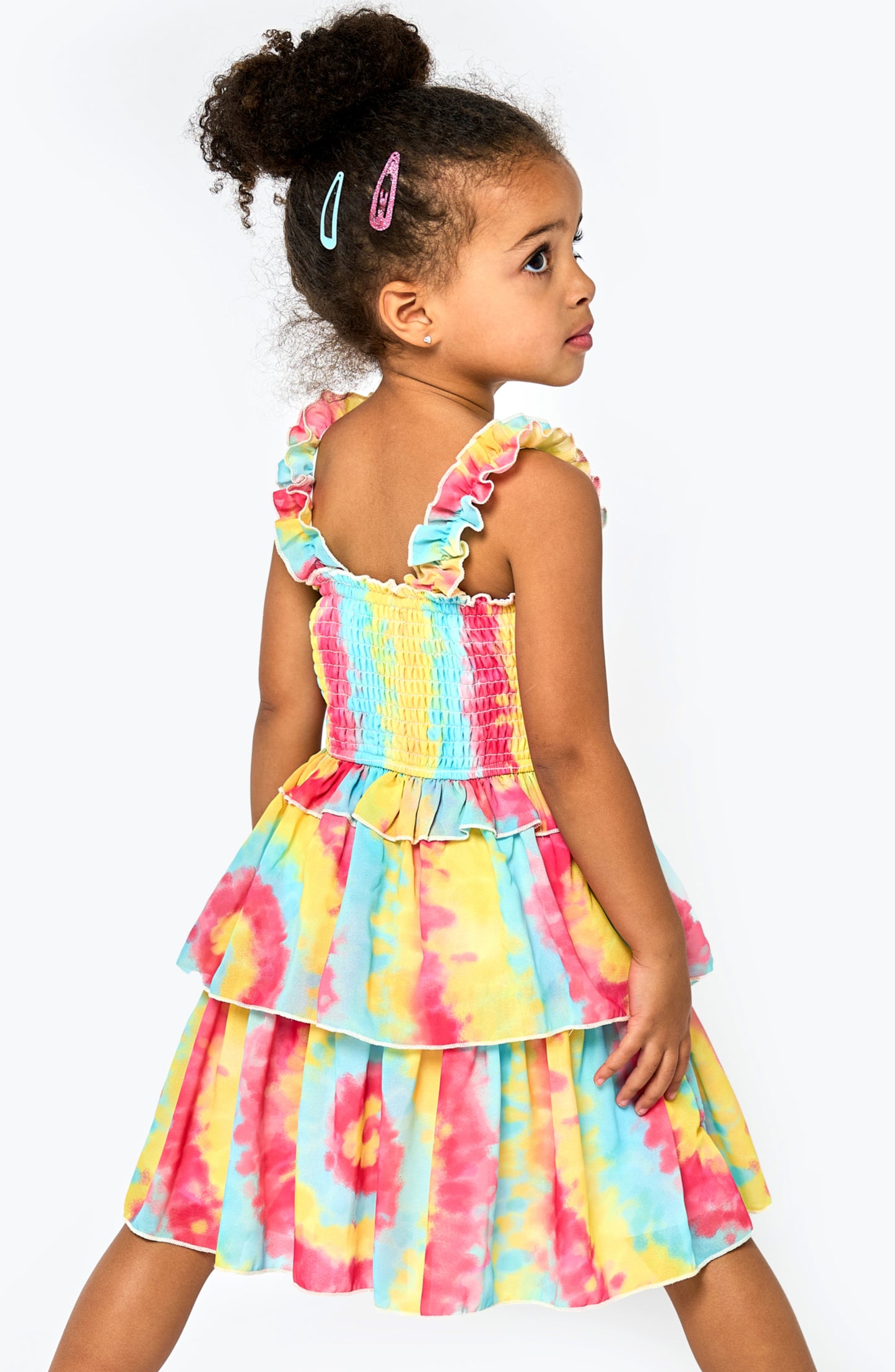 RAINBOW TIE DYE PRINT DRESS