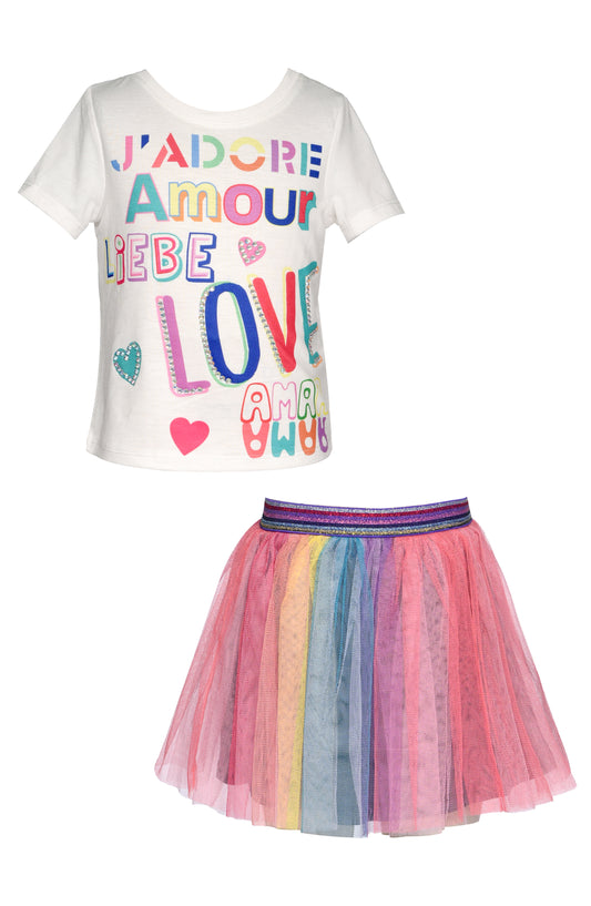 LOVE TEE AND RAINBOW TUTU