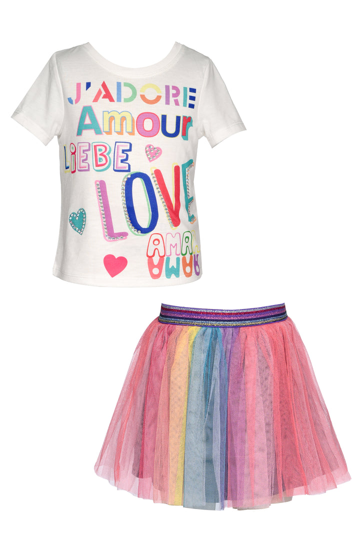 LOVE TEE AND RAINBOW TUTU