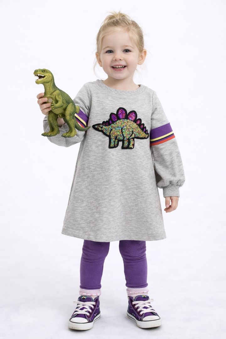 Little Girls Sequin Dinosaur Tunic