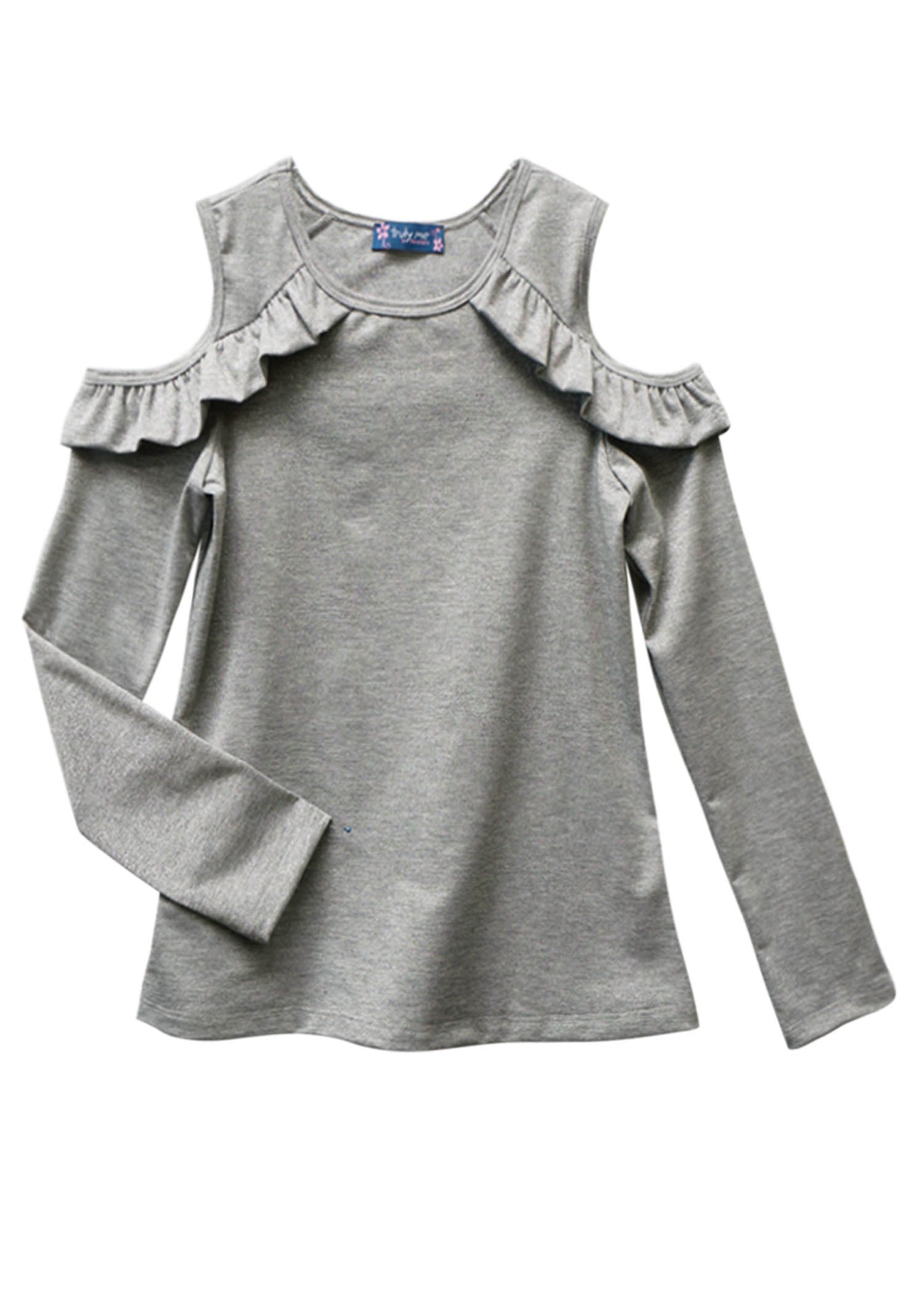RUFFLE SLEEVE COLD SHOULDER TOP