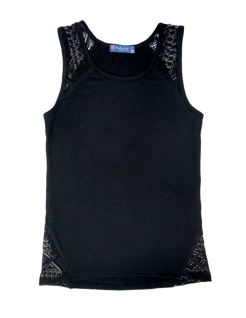 TANK TOP WITH LACE INSETS