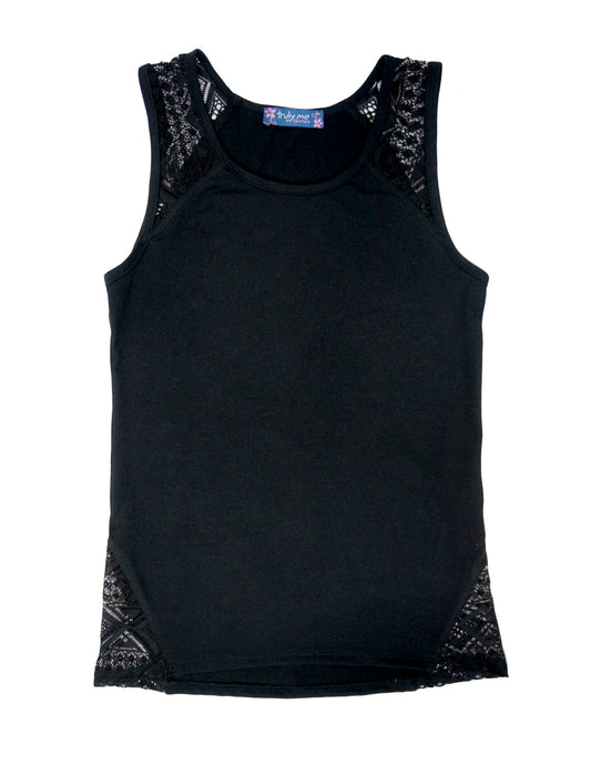 TANK TOP WITH LACE INSETS