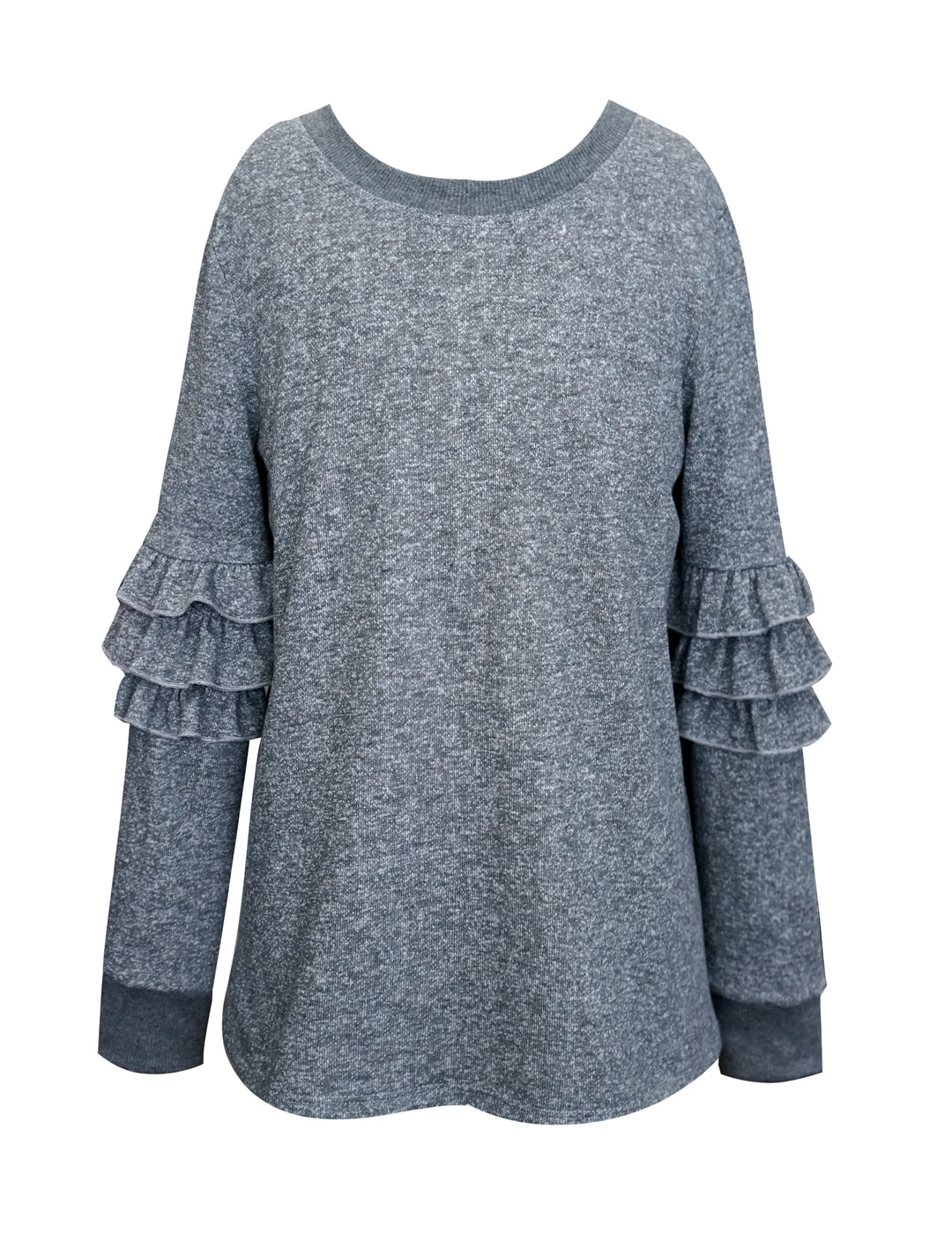RUFFLE SLEEVE SWEATSHIRT