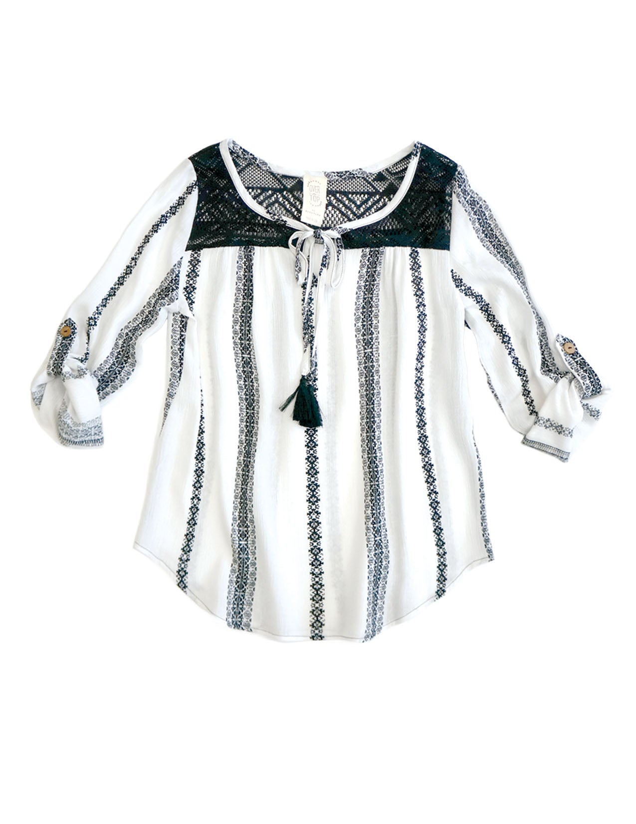 BOHO TOP WITH LACE YOKE