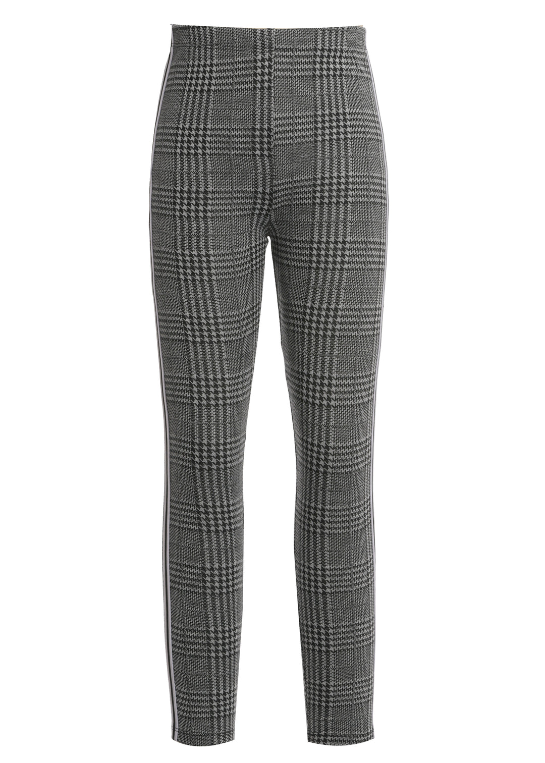 PLAID PANT WITH BLACK WHITE SIDE STRIPE