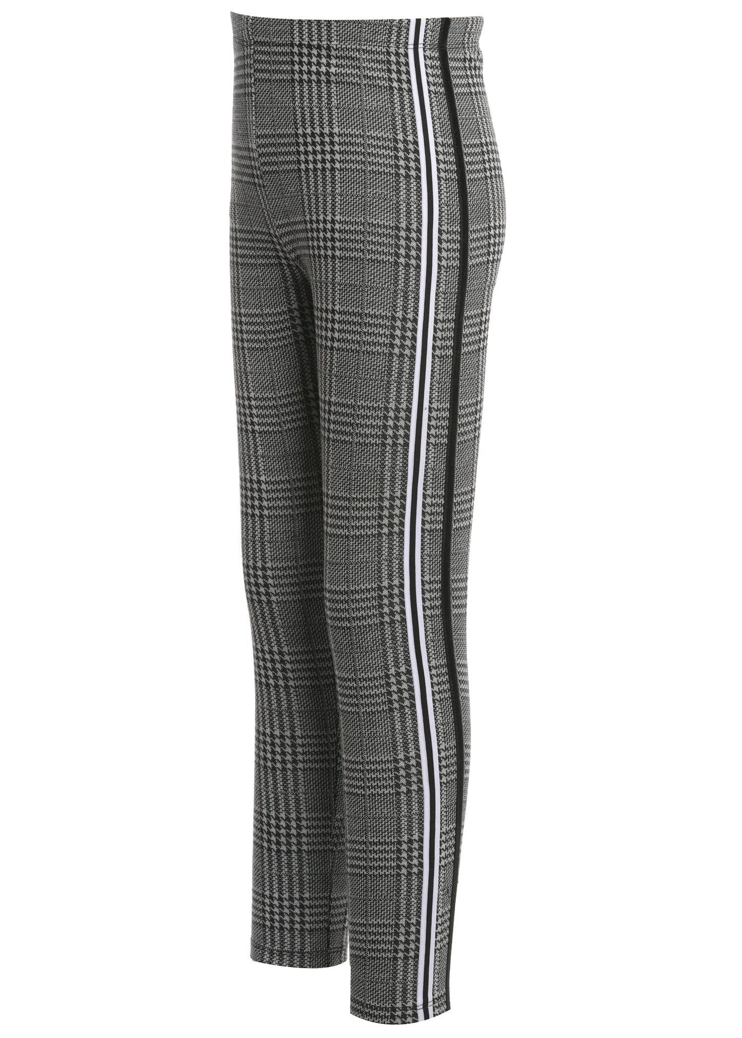 PLAID PANT WITH BLACK WHITE SIDE STRIPE