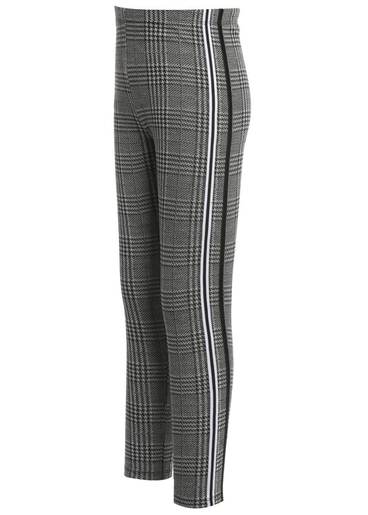 PLAID PANT WITH BLACK WHITE SIDE STRIPE