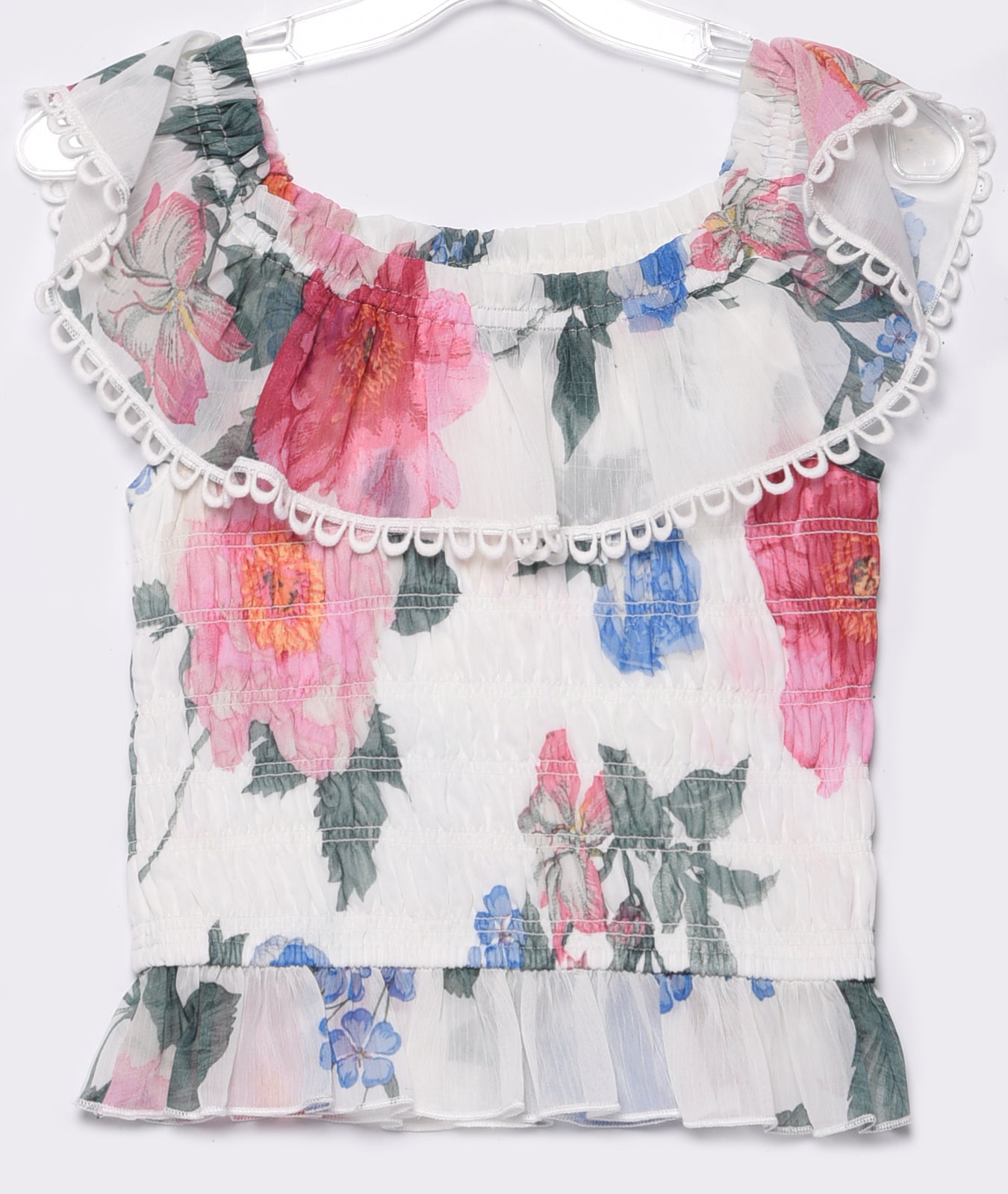 RUFFLE SMOCKED TOP
