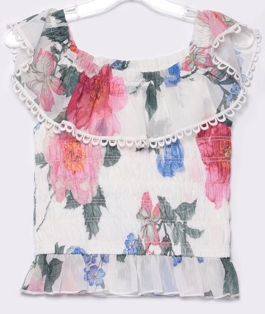 RUFFLE SMOCKED TOP