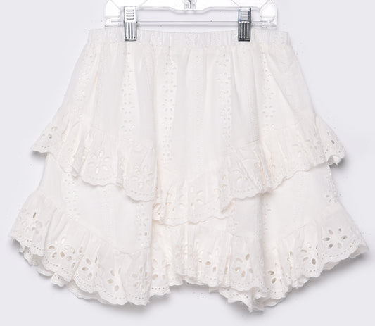 RUFFLED EYELET HANKY SKIRT
