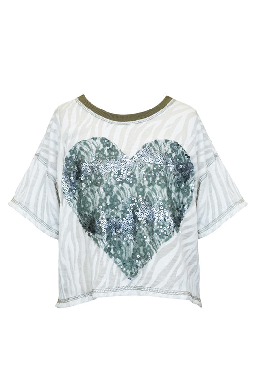IVORY TOP WITH GREY HEART