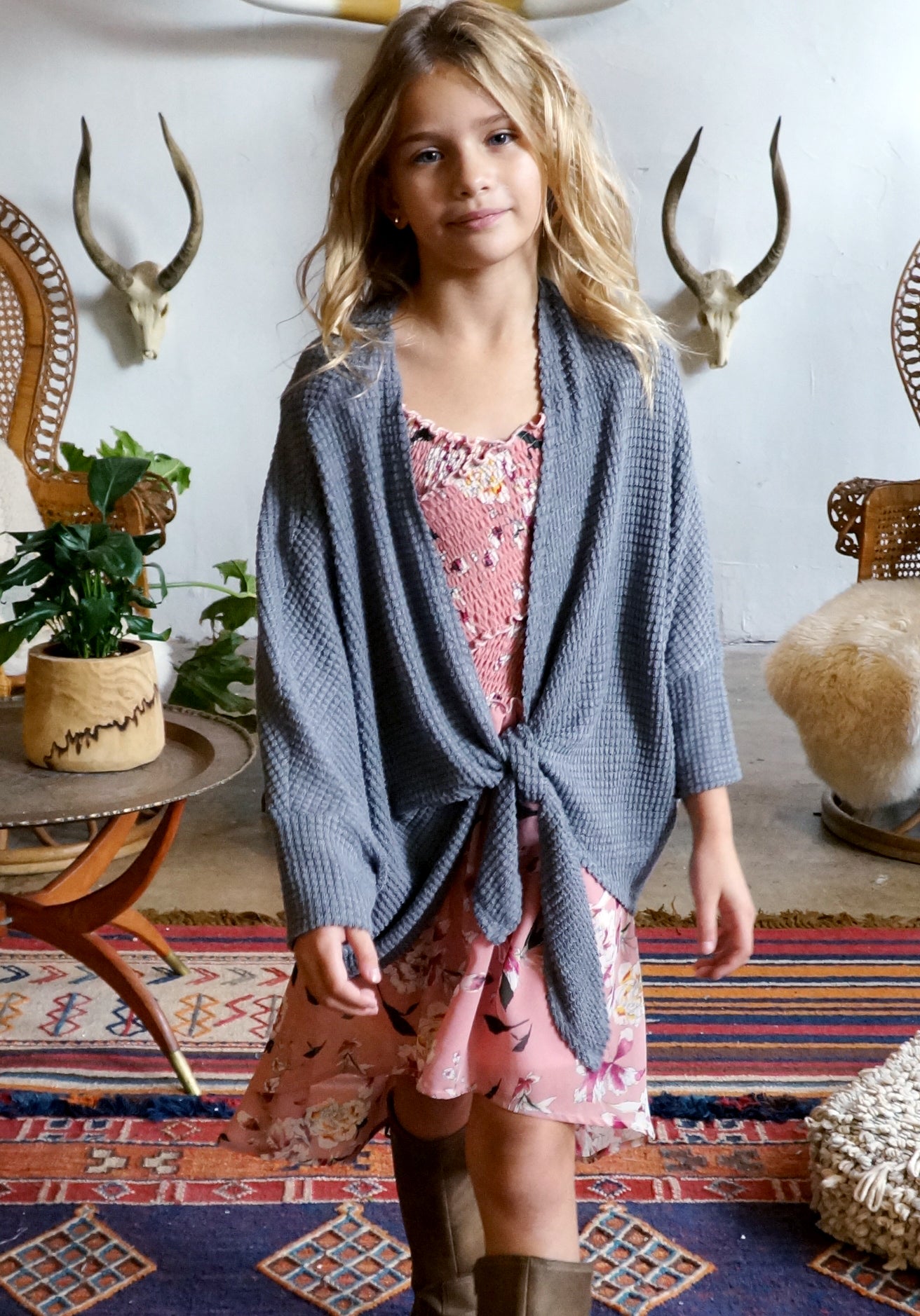 OVERSIZE DOLMAN TIE FRONT CARDIGAN
